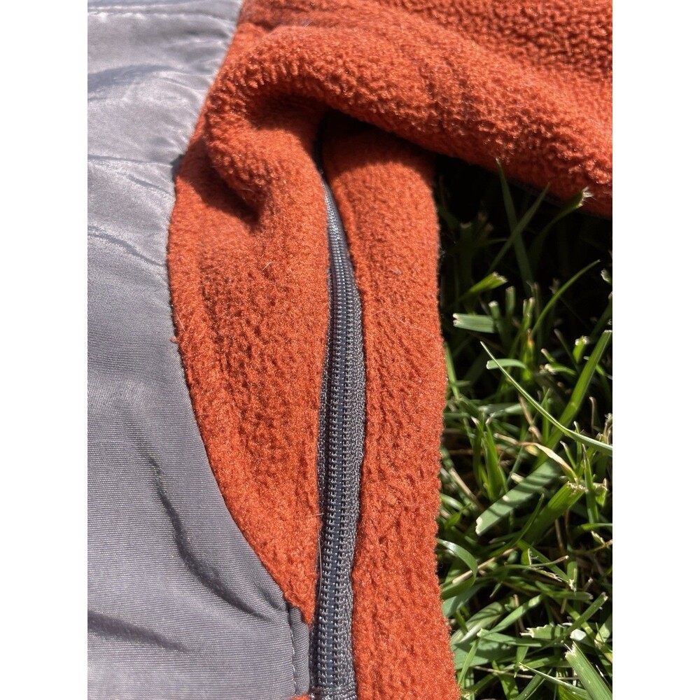 Retro The North Face Denali Full Zip Heavy Fleece Jacket Orange Grey Men's Small - Picture 13 of 16